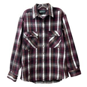 Gander Mountain Mens Shirt L Plaid Heavy Flannel Shacket Long Sleeve 90s Vintage